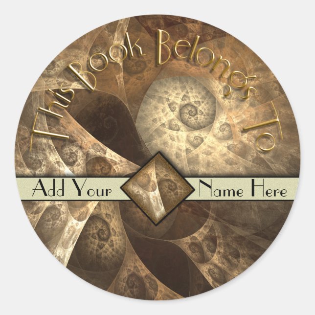 Adesivo Cinnamon & Ginger Fractal Bookplate (Frente)