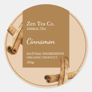 Adesivo Cinnamon Herbal Tea Business Label