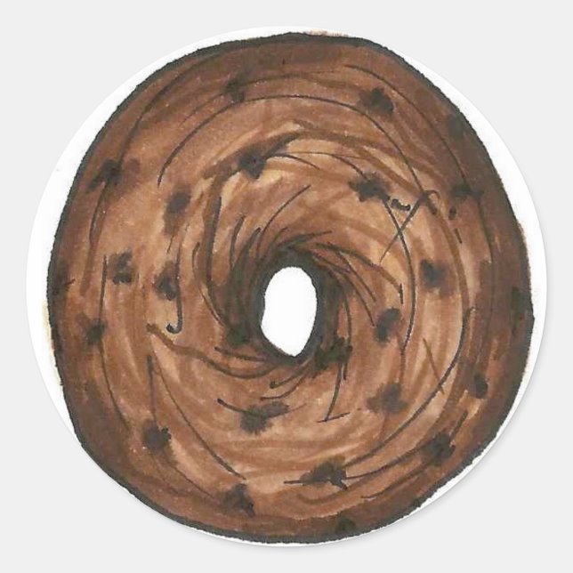 Adesivo Cinnamon Raisin Bagel NYC Bagels Comida do café da (Frente)