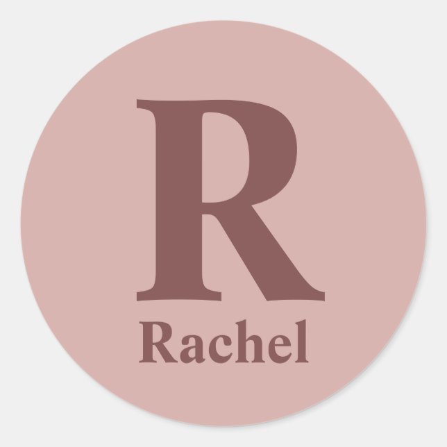 Adesivo Cinnamon Rosa inicial/nome/família (Frente)