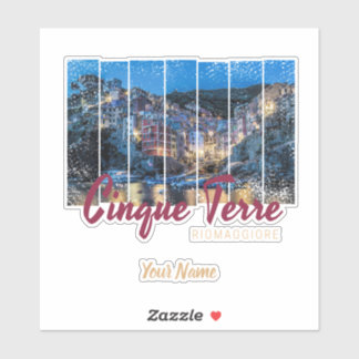 Adesivo Cinque Terre Riomaggiore italiano Vintage Souvenir