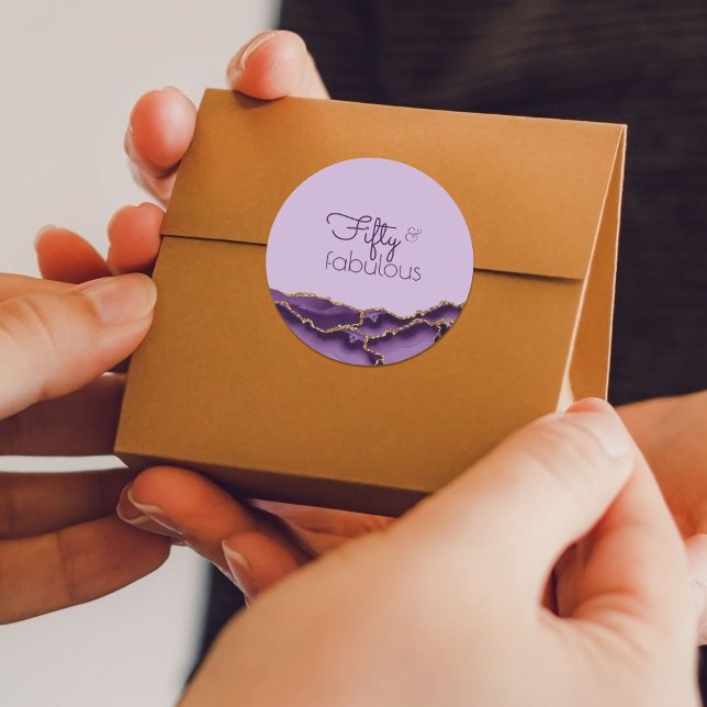 Adesivo Cinquenta e fabulosa Letra Dourada Púrpura Favor (Criador carregado)