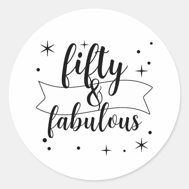 Adesivo Cinquenta e Fantástico Preto e Branco (Frente)