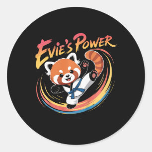 Adesivo Cinto Azul de Taekwondo Karatê do Panda Vermelho P