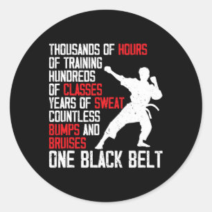 Adesivo Cinto Preto de Taekwondo Engraçado Karate Judo Art