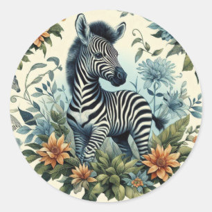 Adesivo Cinto Vintage Bebê Zebra Watercolor