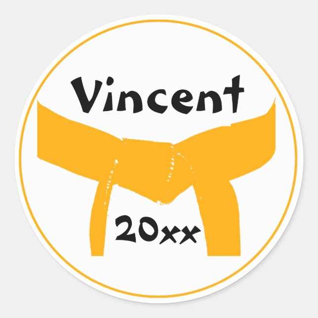 Adesivo Cintura Laranja de Artes Marciais (Frente)