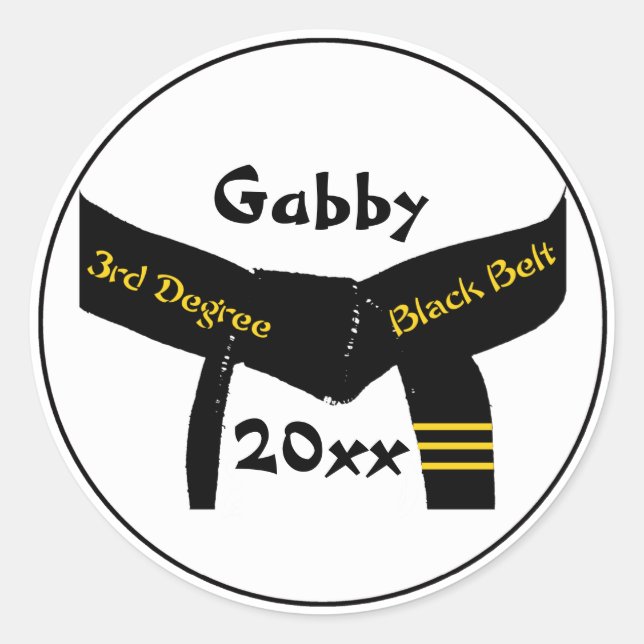 Adesivo Cintura Preta de 3º Grau Artes Marciais (Frente)