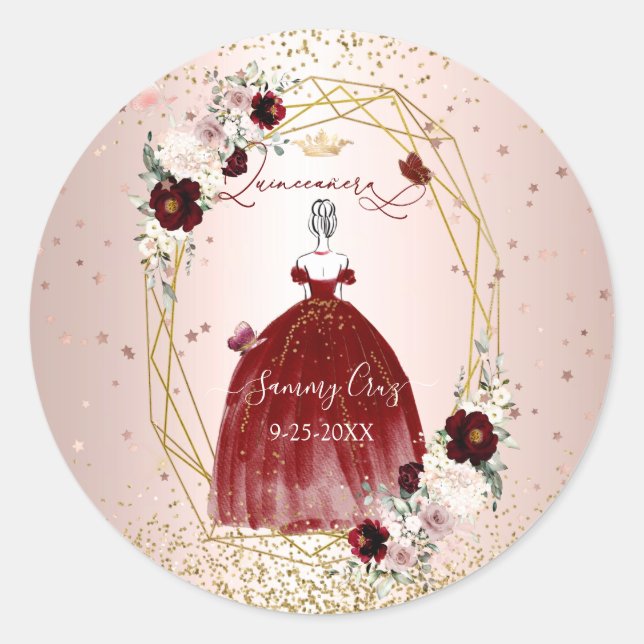 Adesivo Cintura Quinceanera H2 Flores Dusty Rosa Blush (Frente)