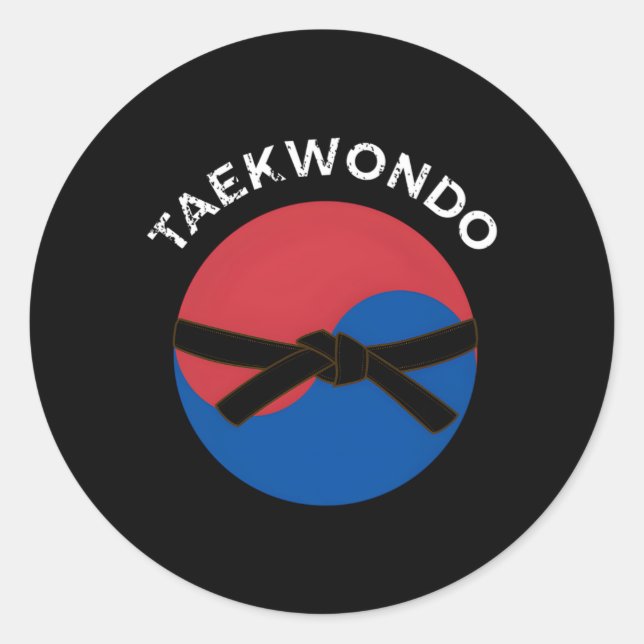 Adesivo Cinturão Negro E Bandeira Coreana Taekwondo (Frente)