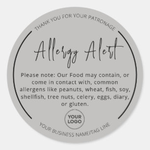Adesivo Cinza Alergia Comida