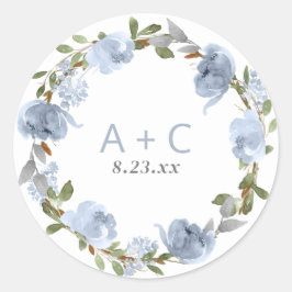 Adesivo Cinza Azul Dusty Chá de panela Casamento Cor da Ág