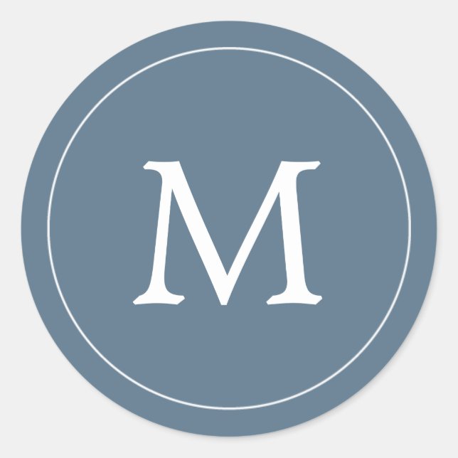 Adesivo Cinza Azul e Monograma Branco (Frente)