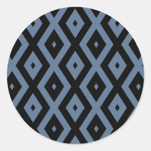 Adesivo Cinza azul e padrão de diamante preto