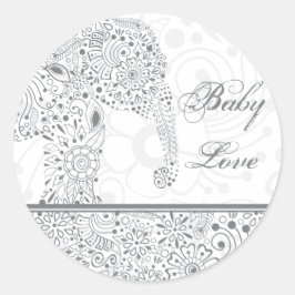 Adesivo Cinza Baby Love Elepher Sticker