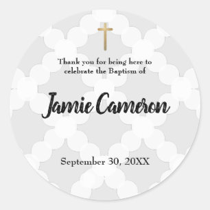 Adesivo Cinza Bebê Batismo De Natal Obrigado