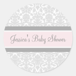 Adesivo Cinza Blush Damask Chá de fraldas Favkers
