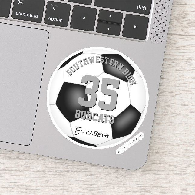 Adesivo cinza branca negra nome raparigas futebol rapazes (Detalhe)