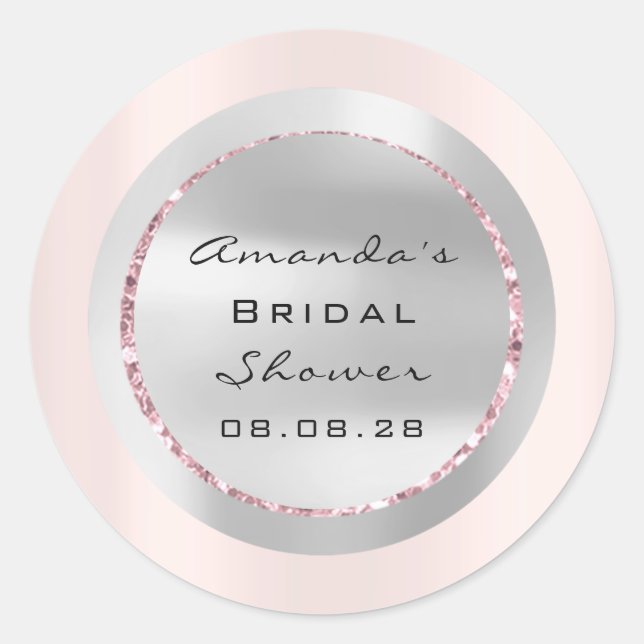 Adesivo Cinza brilhante de Rosa 16º chá de panela (Frente)