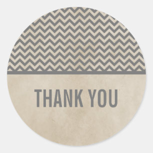 Adesivo Cinza Chic Chevron Obrigado Stickers