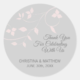 Adesivo Cinza, Cinza Pink Pastel Rosa Obrigado Casamento