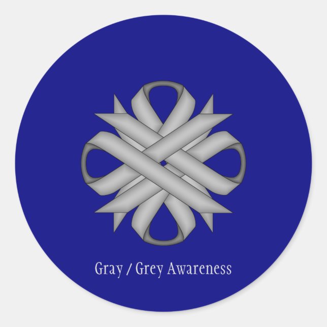 Adesivo Cinza Clover Ribbon por Kenneth Yoncich (Frente)