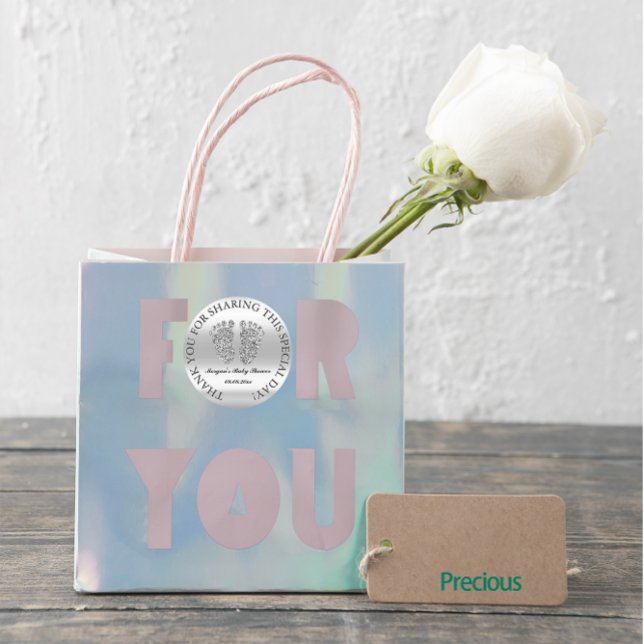 Adesivo Cinza Com Folhas De Leitura Favorito Chá de fralda (Bridal Shower Favor Thank You FlorenceK )
