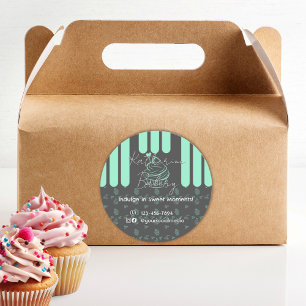 Adesivo Cinza cupcake para empresa de panificação