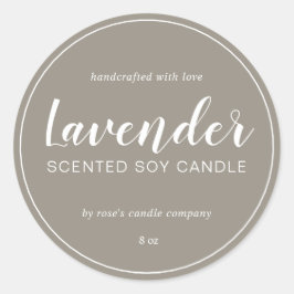 Adesivo Cinza de Caligrafia Chic da Soy Candle Homemade