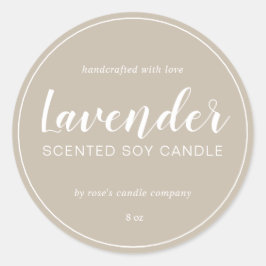 Adesivo Cinza de Caligrafia Chic da Soy Candle Homemade