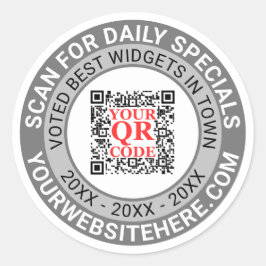 Adesivo Cinza de código QR Promo simples de Marketing come