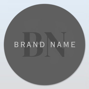 Adesivo Cinza de Nome Comercial Editável (ou qualquer outr