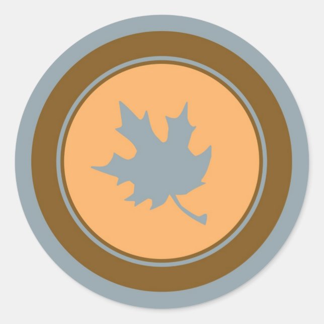 Adesivo Cinza de queda, vinhetas castanho-laranja (Frente)