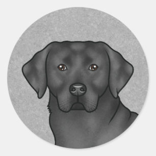 Adesivo Cinza de Retrato de Cachorro Negro Labrador Retrie
