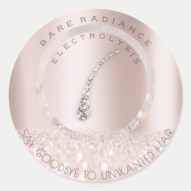 Adesivo Cinza de Rosa da Retirada do Cabelo de Eletrolise (Frente)