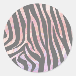 Adesivo Cinza de Zebra Light e Impressão cor-de-rosa