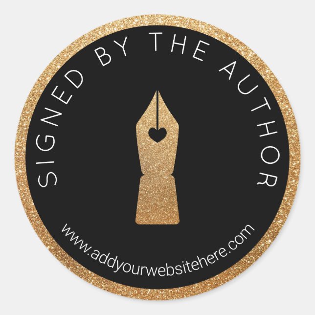 Adesivo Cinza Dourado Faux Assinado pelo Autor (Frente)