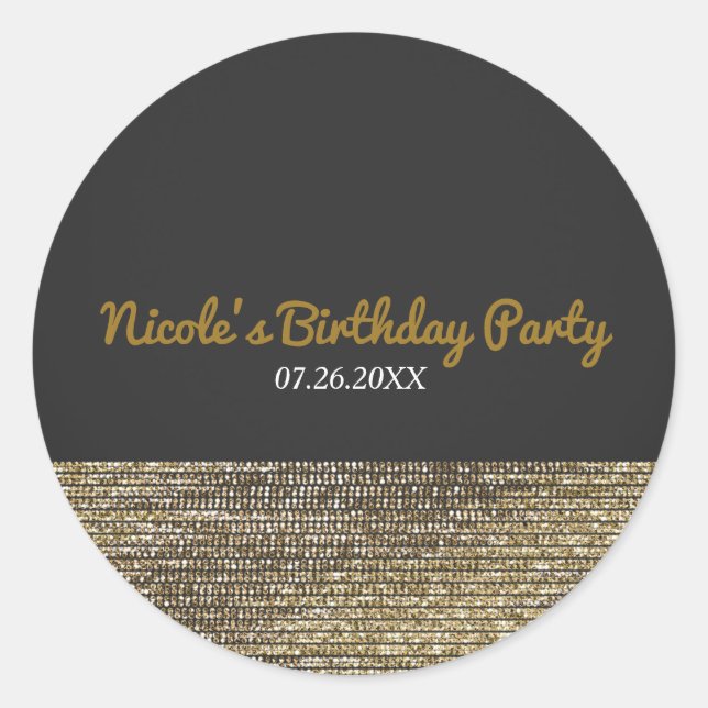 Adesivo Cinza & Dourado Modern Glam Sequins Chic Elegant F (Frente)