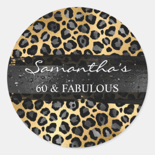 Adesivo Cinza e Dourado Estampa de Leopardo em Folha 60 &