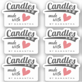 Adesivo Cinza e Velas de Coração Vermelho de Ouros Brancos