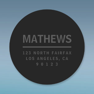 Adesivo Cinza Escuro e Endereço de Devolução Preto