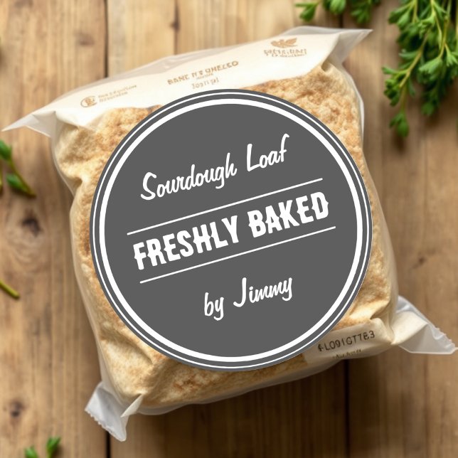 Adesivo Cinza | Freshly Embalado Por (Criador carregado)