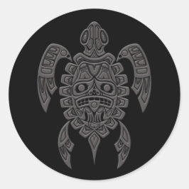 Adesivo Cinza Haida Spirit Sea Turtle em Black