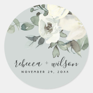 ADESIVO CINZA IVORY FLORY FLORY WATERCOLOR BUNCH WEDTING