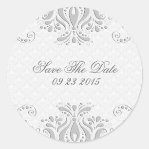 Adesivo Cinza Leve Floral e Damascos Brancos Elegantes