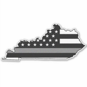 Adesivo Cinza Line Flag Kentucky
