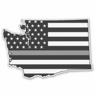Adesivo Cinza Line Flag Washington