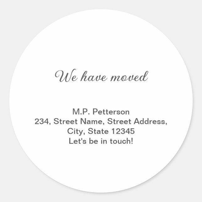 Adesivo cinza mínima que movemos para adicionar o nome e o (Frente)