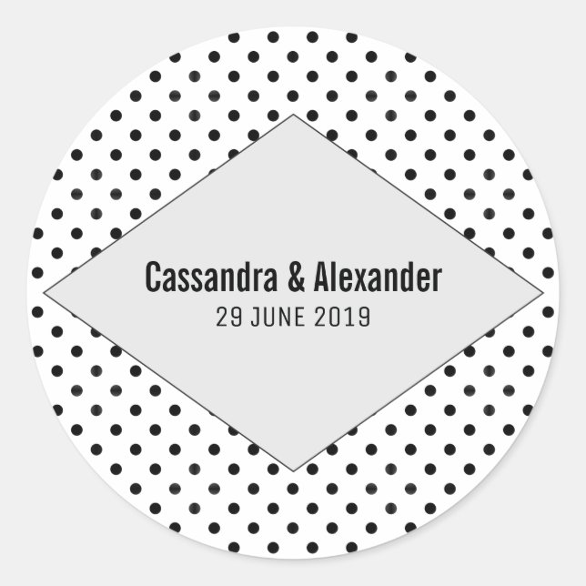 Adesivo Cinza Modern Bolinhas Wedding (Frente)