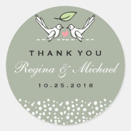 Adesivo Cinza Pink Love Birds Doodle Wedle Sticker